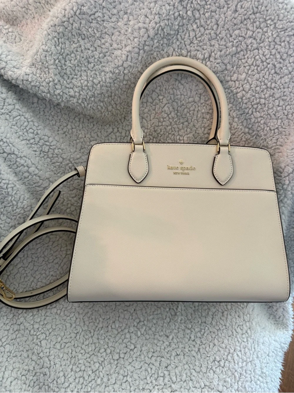 kate spade Cream Saffiano Leather Top-Handle Satchel